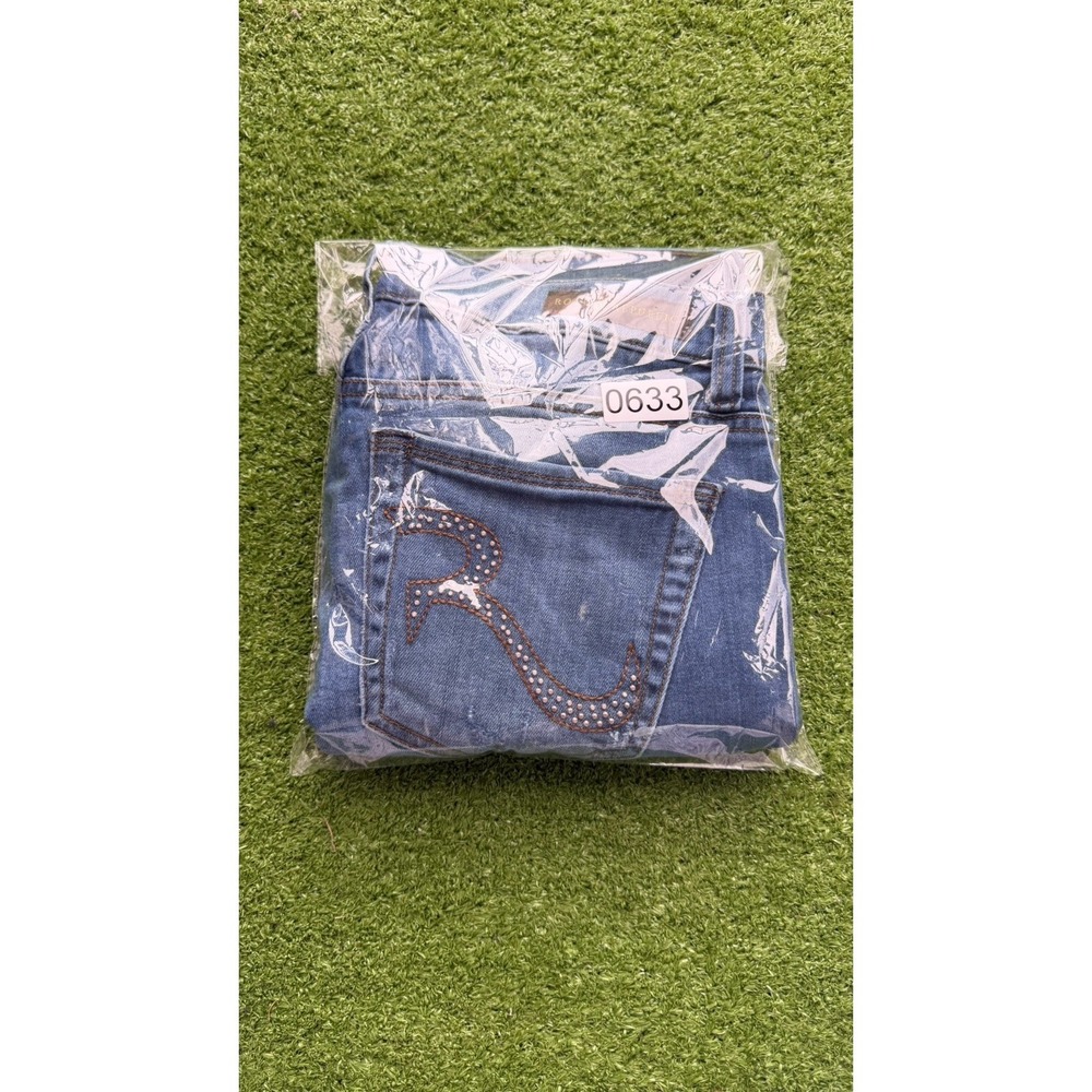 Rock & Republic Banshee Womens Size 12 Stretch Jeans Medium Wash Bling Pocket - Picture 9 of 9